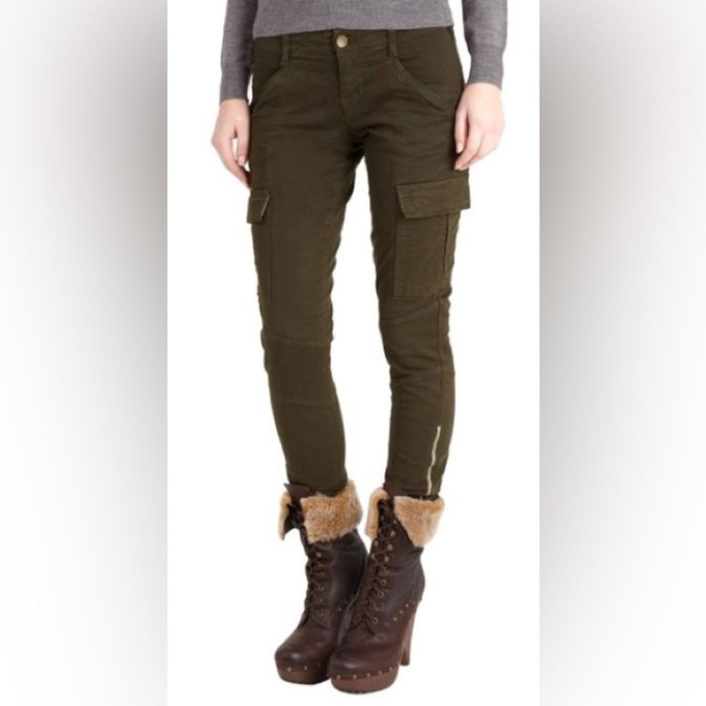 JBRAND Houlihan Army Green Skinny Cargo Jeans Size 25